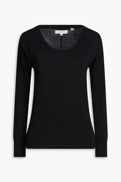 Двухцветный хлопковый свитер Bella Chinti & Parker, черный