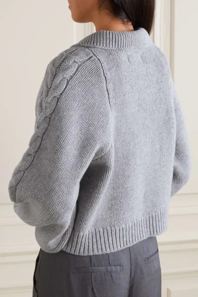 JOSLIN свитер Frankie косой вязки из шерсти и хлопка, серый