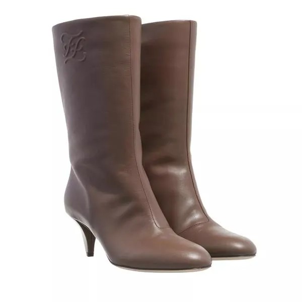 Сапоги tronchetto boots leather ff Fendi, коричневый