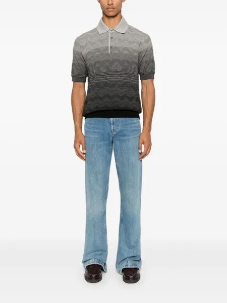 Missoni рубашка поло с узором зигзаг, серый