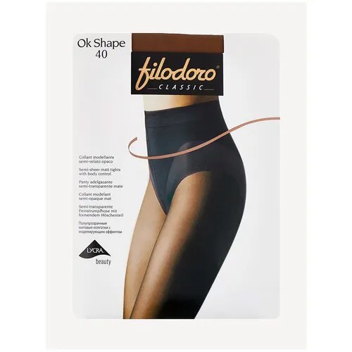 Колготки Filodoro Ok Shape, 40 den, размер 4, коричневый, бежевый