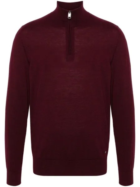 Brioni шерстяной джемпер с логотипом, красный