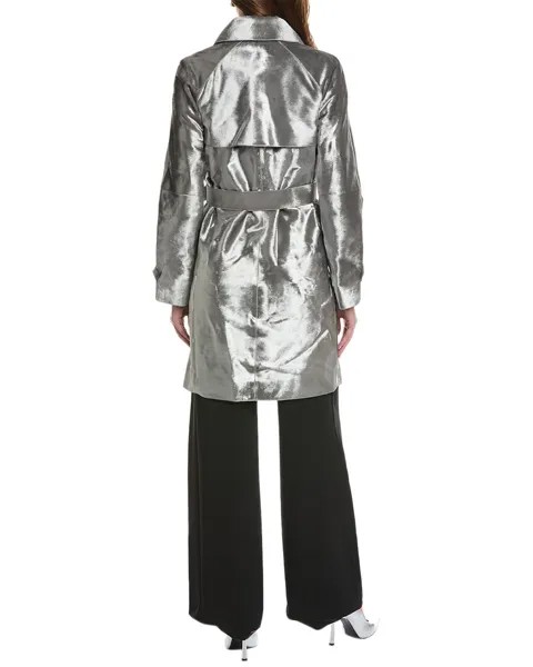 Тренч Michael Kors Collection из телячьего волоса, серый