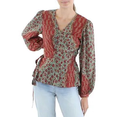Polo Ralph Lauren Женская блуза с запахом и цветочным принтом с v-образным вырезом BHFO 2075