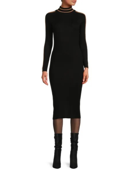 Платье-свитер миди в рубчик T Tahari, цвет Black Multi