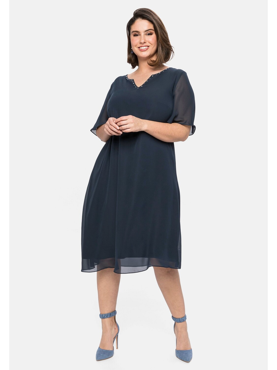 Платье sheego Chiffon, ночной синий