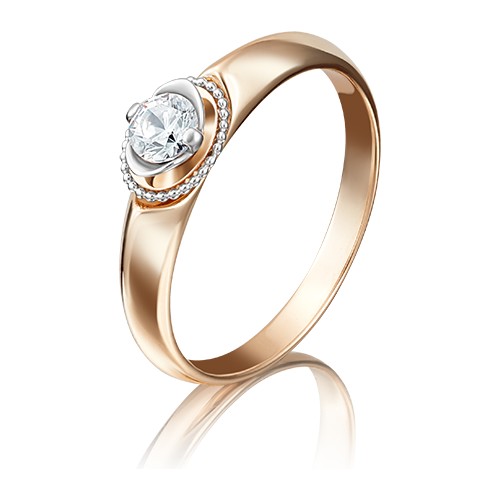 PLATINA jewelry Золотое кольцо с вставками Swarovski 01-5132-00-501-1110-38, размер 15,5