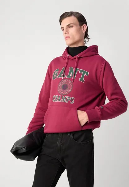Джемпер с капюшоном FRONT GRAPHIC HOODIE GANT, темно-красный