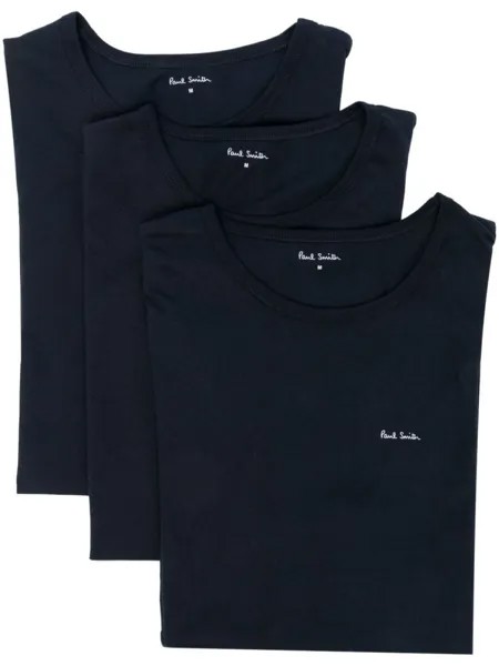 Paul Smith комплект из трех футболок с логотипом, синий