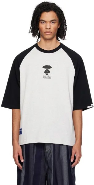 Серая футболка с принтом Aape By A Bathing Ape, цвет Black