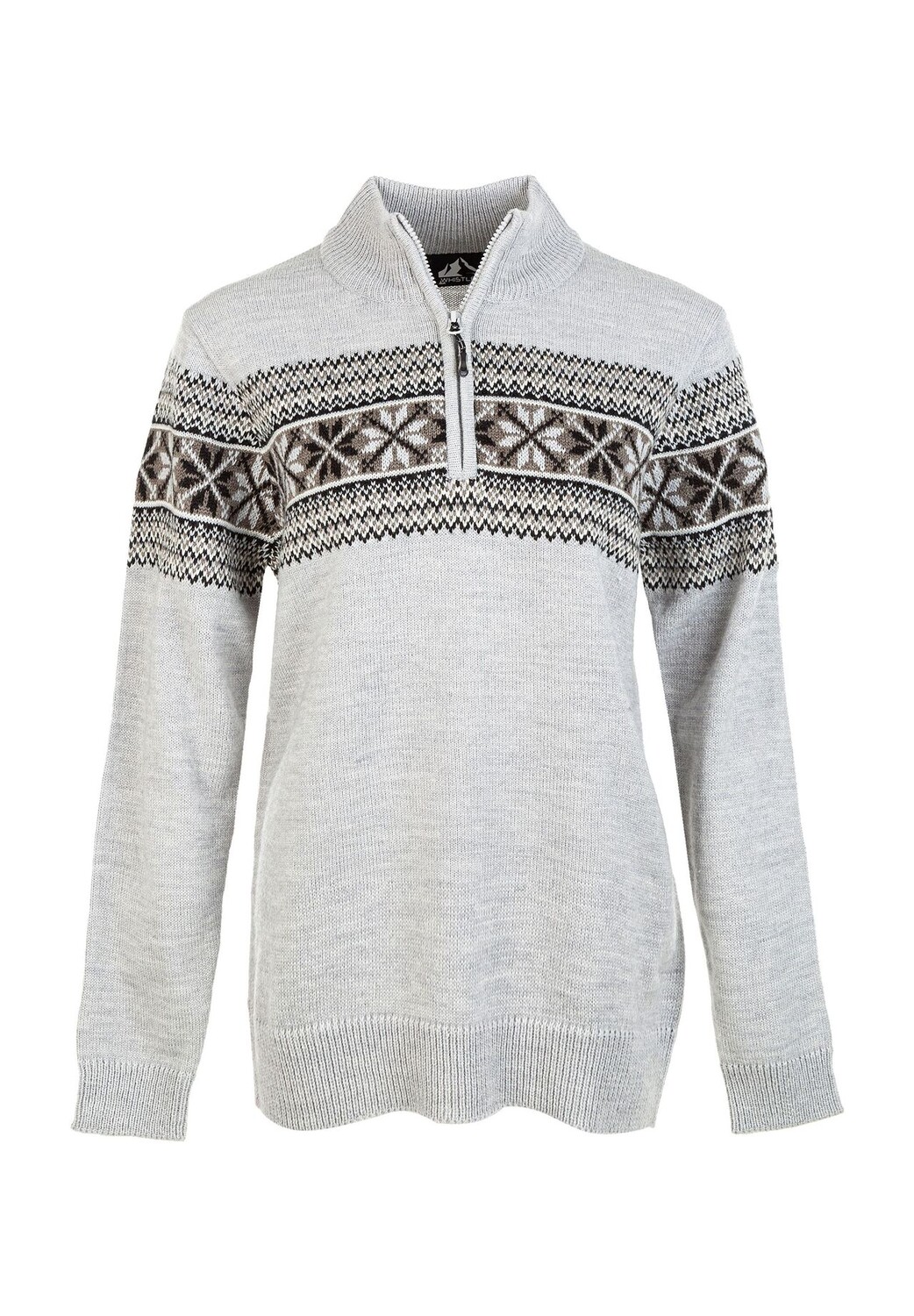 Вязаный свитер Флэш с великолепным норвежским узором WHISTLER, цвет Light Grey Melange