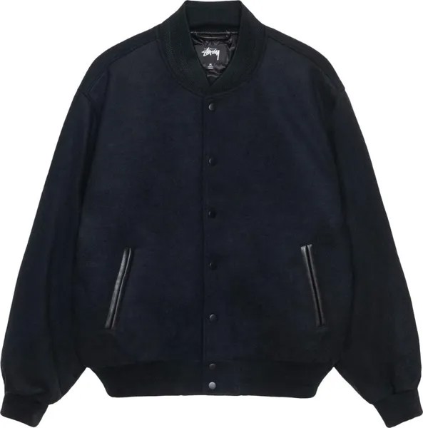 Куртка Stussy Sport Melton Varsity 'Black', черный