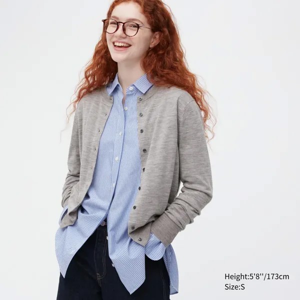 Кардиган женский UNIQLO 450510COL04 серый 2XL (доставка из-за рубежа)