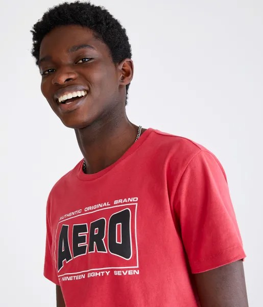 Футболка с графическим логотипом Aero Original Brand Box Aeropostale, красный