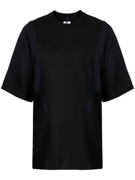 OAMC crew-neck panelled cotton T-shirt, черный