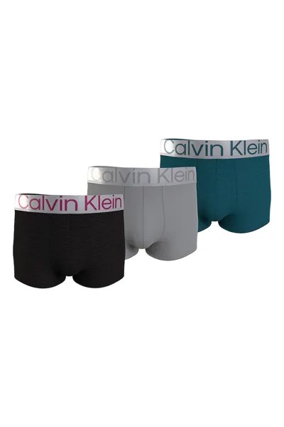 Боксеры с логотипом - 3 пары Calvin Klein, черный