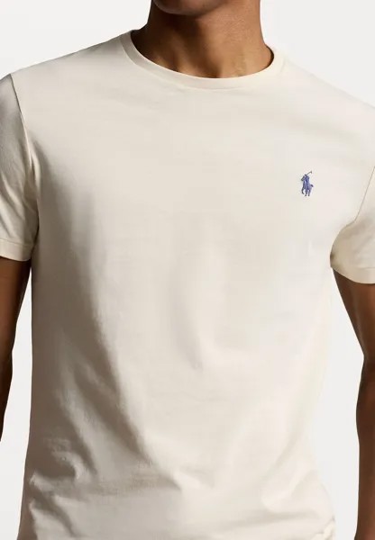 Базовая футболка CUSTOM SLIM FIT JERSEY CREWNECK T-SHIRT Ralph Lauren, кремовый