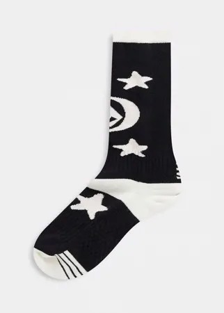 Черные носки Volcom Synth Moon-Зеленый