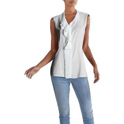 Женская верхняя рубашка на пуговицах без рукавов цвета слоновой кости T Tahari L BHFO 6365