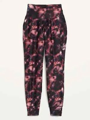 Джоггеры PowerSoft длиной 7/8 с завышенной талией Old Navy Red Tie Dye, размер XXL, высокий рост