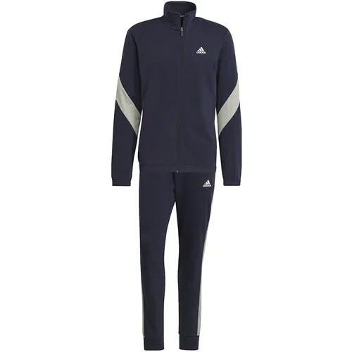 Костюм adidas, олимпийка и брюки, силуэт полуприлегающий, размер XL, синий
