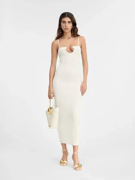 Вязаное нижнее платье Сьерра-бретель Jacquemus, белый