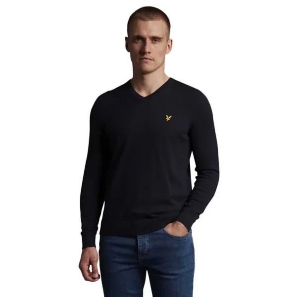 Толстовка Lyle & Scott Cotton Merino V Jumper, черный