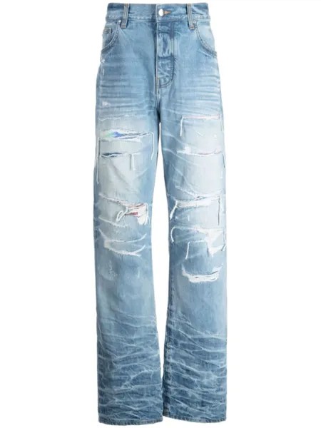 AMIRI джинсы с эффектом потертости, синий