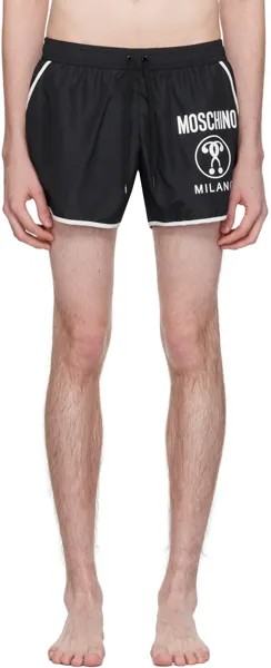 Черные шорты для плавания с тремя карманами Moschino, цвет Black