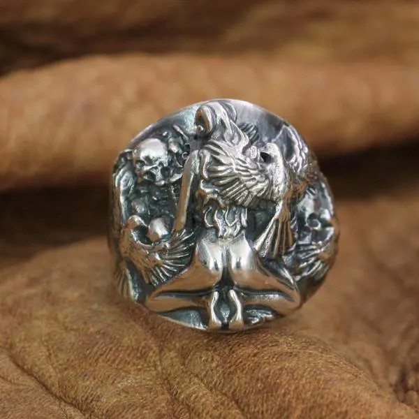925 пробы Серебряное Сексуальное кольцо с черепом для девушек мужское кольцо в стиле панк TA258 размер США от 7 до 15