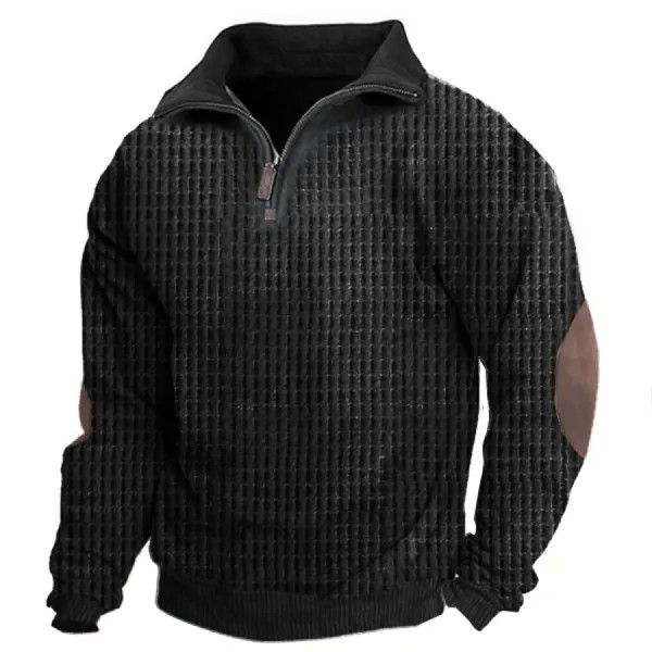 Мужская тактическая толстовка из вафельной ткани Henley Half Zip Tactical Sweatshirt