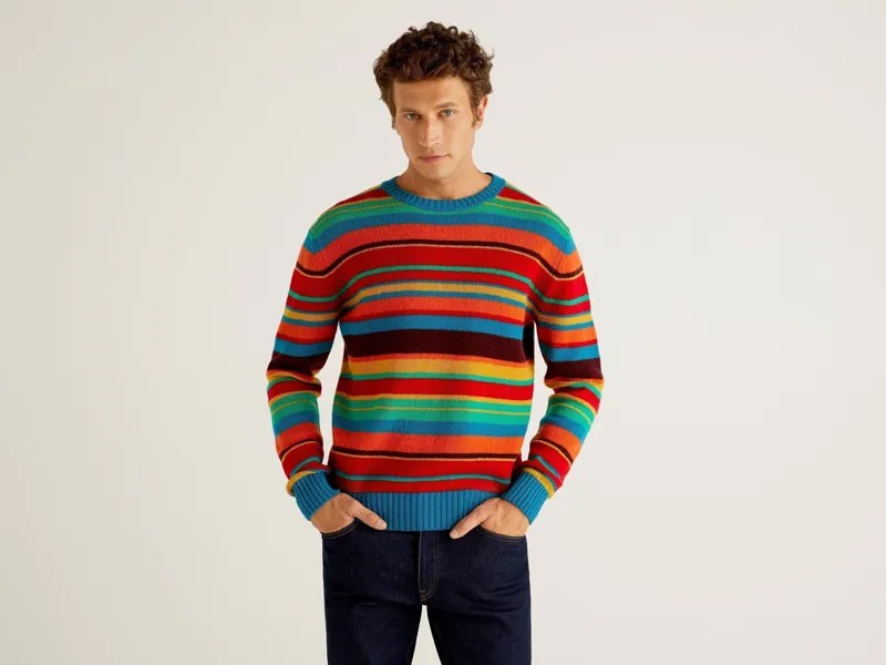 Джемпер мужской United Colors of Benetton 21A_103MK1N24 разноцветный L