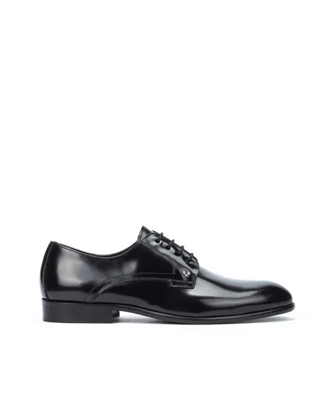 Мужские кожаные туфли на шнуровке широкого кроя черного цвета Martinelli, черный