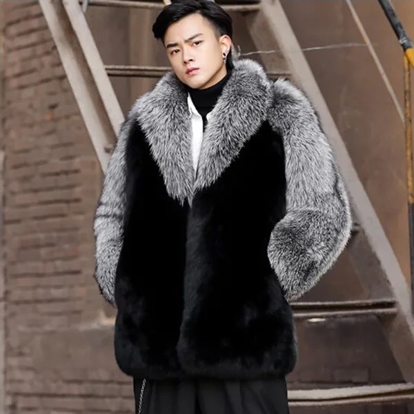 Новое зимнее мужское искусственное Норковое Пальто, облегающее пальто средней длины для отдыха, утепленное мужское пальто, мужская одежда 2022