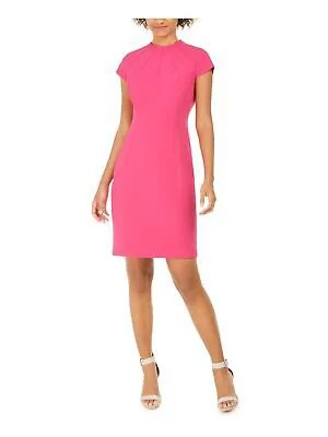 ELIE TAHARI Женское розовое вечернее платье выше колена с короткими рукавами + расклешенное платье 6