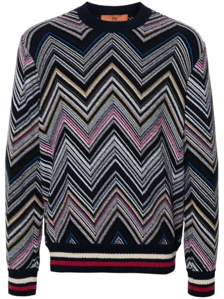 Missoni джемпер с узором шеврон, синий