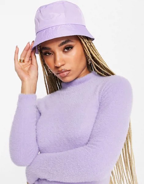 Сиреневая панама с отделкой под нейлон ASOS DESIGN-Фиолетовый цвет