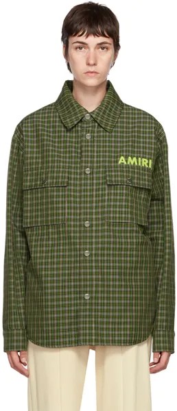 Зеленая куртка с логотипом AMIRI