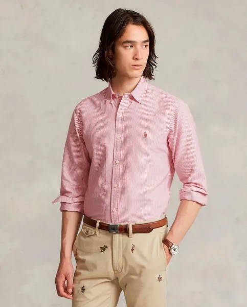 Мужская хлопковая рубашка стандартного кроя Polo Ralph Lauren, гранатовый