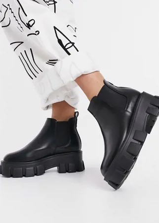 Черные ботинки челси на массивной подошве Schuh Anna-Черный