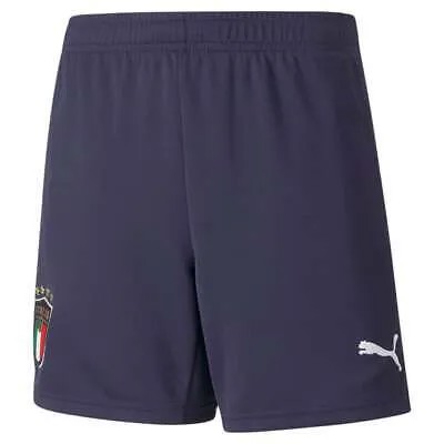 Puma Figc Away Replica Shorts Молодежные мальчики Синие повседневные спортивные штаны 759811-10