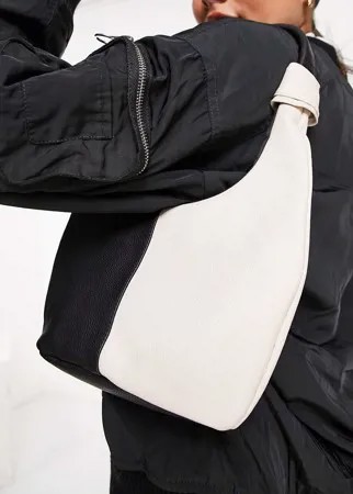 Кожаная сумка на плечо в стиле колор блок ASOS DESIGN-Разноцветный
