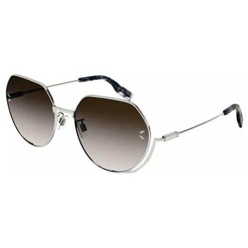 Солнцезащитные очки McQ Alexander McQueen, круглые, оправа: металл, градиентные, с защитой от УФ, серый