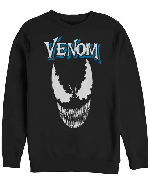 Классический логотип marvel для мужчин venom big face с круглым вырезом из флиса Fifth Sun, черный