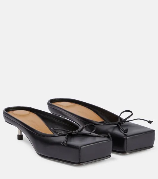 Кожаные мюли les mules basses Jacquemus, черный