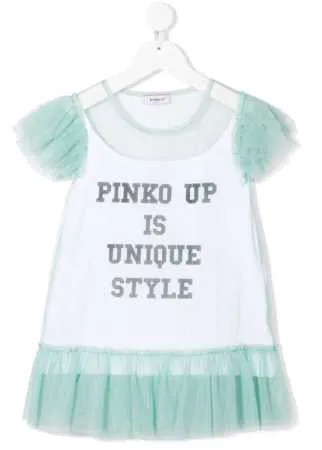 Pinko Kids платье из тюля с принтом Pink Up Is Unique Style