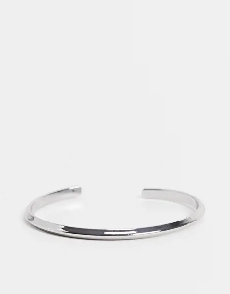 Серебристый браслет-манжета со скошенным дизайном ASOS DESIGN