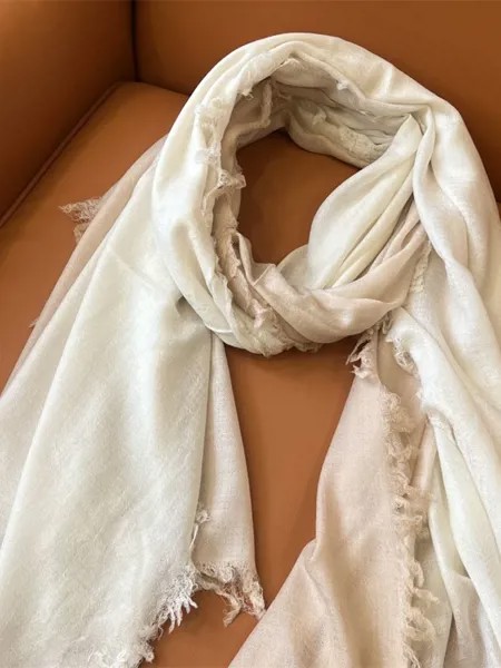 Женский шарф с вышивкой и надписью, универсальный теплый мягкий однотонный платок с кисточками, Осень-зима 2022
