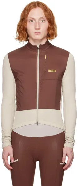 Бордовая и кремовая спортивная куртка PEdALED Windblock