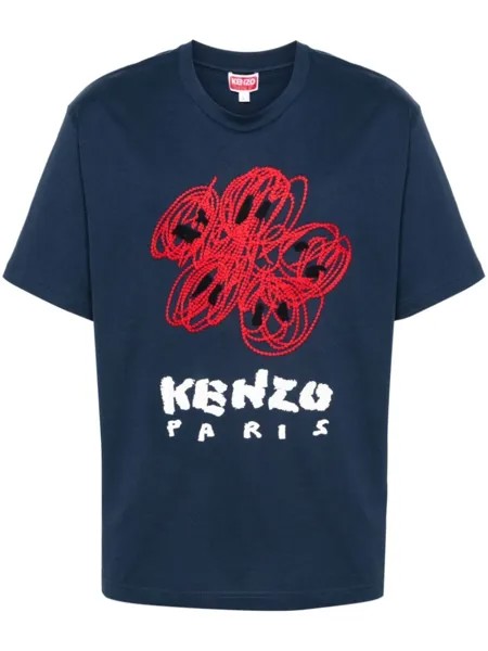 Kenzo футболка Drawn Varsity, синий
